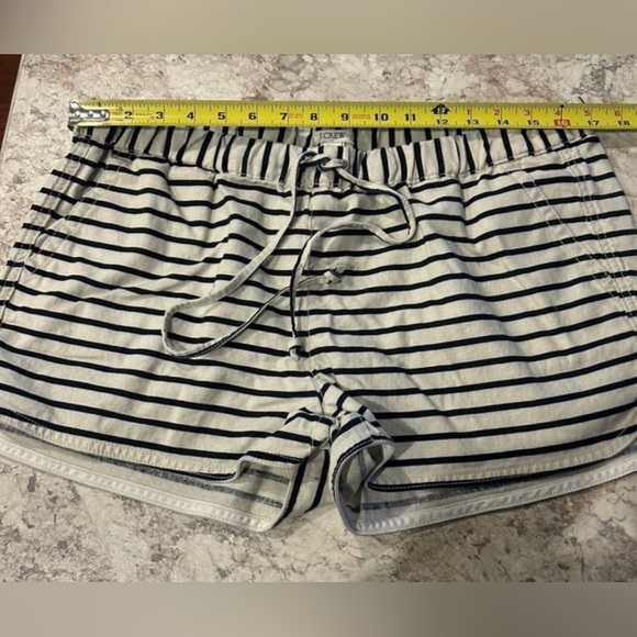 J.CREW Factory Linen Shorts Size Medium Tie Waist Striped Women's Beachy - Picture 6 of 7